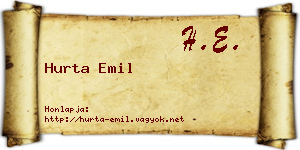 Hurta Emil névjegykártya